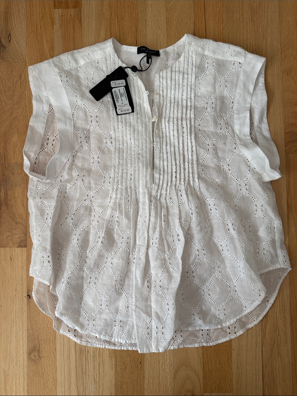 NWOT: Rag & Bone $258 Gabby Embroidered Eyelet Top Size XS